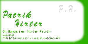 patrik hirter business card